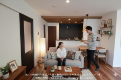 ※画像内の家具・人間・動物はAIにより生成されたイメージです。物件には含まれません（6号棟リビング）