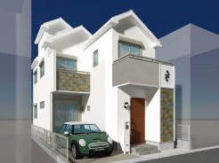 ※完成予定CGパースは、図面を元に描き起こしたもので、外構・植栽・外観・周辺等が実際と多少異なる場合があります