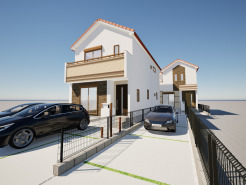 ※完成予定CGパースは、図面を元に描き起こしたもので、外構・植栽・外観・周辺等が実際と多少異なる場合があります