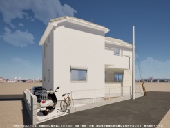 ※完成予定CGパースは、図面を元に描き起こしたもので、外構・植栽・外観・周辺等が実際と多少異なる場合があります