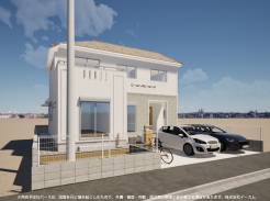 ※完成予定CGパースは、図面を元に描き起こしたもので、外構・植栽・外観・周辺等が実際と多少異なる場合があります