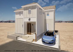 ※完成予定CGパースは、図面を元に描き起こしたもので、外構・植栽・外観・周辺等が実際と多少異なる場合があります