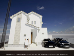 ※完成予定CGパースは、図面を元に描き起こしたもので、外構・植栽・外観・周辺等が実際と多少異なる場合があります