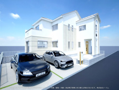 ※完成予定CGパースは、図面を元に描き起こしたもので、外構・植栽・外観・周辺等が実際と多少異なる場合があります