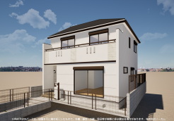 ※完成予定CGパースは、図面を元に描き起こしたもので、外構・植栽・外観・周辺等が実際と多少異なる場合があります