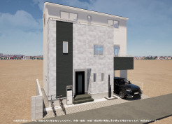 ※完成予定CGパースは、図面を元に描き起こしたもので、外構・植栽・外観・周辺等が実際と多少異なる場合があります