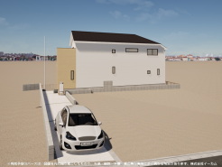 ※完成予定CGパースは、図面を元に描き起こしたもので、外構・植栽・外観・周辺等が実際と多少異なる場合があります