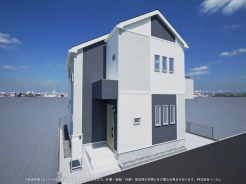 ※完成予定CGパースは、図面を元に描き起こしたもので、外構・植栽・外観・周辺等が実際と多少異なる場合があります