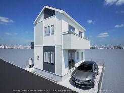 ※完成予定CGパースは、図面を元に描き起こしたもので、外構・植栽・外観・周辺等が実際と多少異なる場合があります