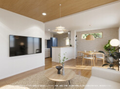 ※完成予定CGパースは、図面を元に描き起こしたもので、外構・植栽・外観・周辺等が実際と多少異なる場合があります