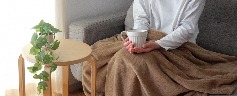 部屋で温まっている様子